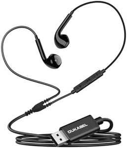 USB Wired Earbuds, DUKABEL USB Headphone with Mic for PC/ PS4/ PS5, 6FT in-Ear Stereo Earphones Headsets with Volume Control for Office Live Broadcast Gaming