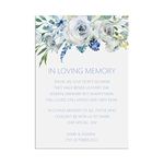 PMPrinted Blue Floral A5, A4 OR A3, In Loving Memory Wedding Sign, Personalised (Medium)