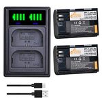 Pickle Power 2 Pack LP-E6 LP-E6N Battery and Intelligent USB Battery Charger for Canon EOS 5D Mark II/II, 80D, 90D, 70D, 60D, 6D, 7D, 7D Mark II, 5DS, 5DS R, XC10, BMPCC 4k 6k Cameras