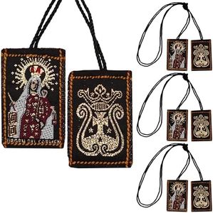 Escapulario de la Virgen del Carmen Pack of 3 Escapulario Catolico Brown Scapular of Our Lady of Mount Carmel Scapular Necklace Carmel Scapular Catholic Scapular Brown Scapulars
