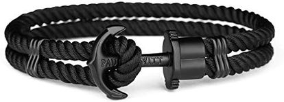 PAUL HEWITT Men Anchor Bracelet PHREP with Nylon Bracelet in Black und Anchor in IP Black PH-PH-N-B-B-S