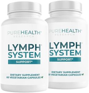 PUREHEALTH RESEARCH Lymph System Support - Lymphatic Drainage Supplement for Women & Men - Bromelain, Echinacea, Dandelion, Burdock Root, Lemon Powder, Kelp, Rutin, Cleavers & More - 120 Capsules