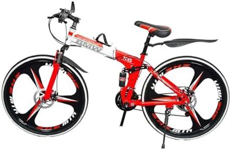 Sunspeed Tech BMV Foldable Gear Dual Cycle for Men | 24-Inch Red Folding Mountain Bike with 21-Speed Branded Gears, Double Disc Brakes, Durable Build, Adjustable Features | Ideal for Adventurous Rides