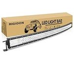 RIGIDON 50 Inch 648W Curved LED Light Bar, Triple Row Flood Spot Combo 64800LM Light Bar Waterproof Driving Boat Offroad LED Work Light for ATV UTV Truck