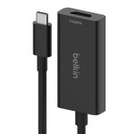 Belkin USB-C to HDMI 2.1 Adapter, Tethered 4.33in Cable w/ 8K @ 60Hz, 4K @ 144Hz, HDR, HBR3, DSC, HDCP 2.2, USB-IF - Works w/Chromebook, Certified for MacBook, iPad Pro, & Other USB-C Devices - Black