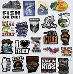 50Pcs Funny Fishing Decal Bass Sticker Fish Decals for Boats Fish on Trout Fishing Stickers Boat Graphics