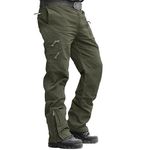 MAGCOMSEN Men's Zip Off Cargo Trousers Work Wear Combat Outdoor Tactical Military Pants,Army Green,34