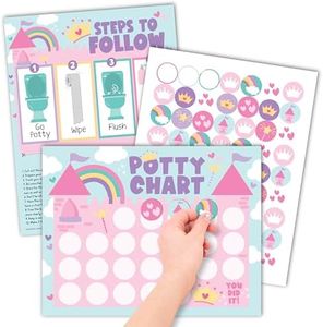 Princess Potty Training Chart For Toddler Girl - Potty Training Sticker Chart For Girls Potty, Potty Chart For Girls With Sticker, Sticker Chart For Kids Potty Training Reward Chart, Kids Reward Chart