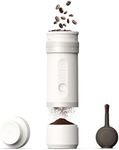 OutIn Fino Moedor de café elétrico portátil, moedor de café em grãos ajustável com 28 configurações precisas de moagem, moedor de café com rebarba de um botão, bateria de carga rápida