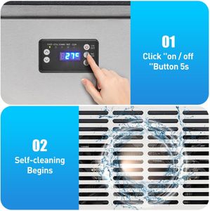 High Capacity Stainless Steel Commercial Ice Maker – Auto Cleaning, Crystal Clear Cubes