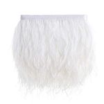 Natural Ostrich Feather Fringe Trim - Feathers Sewing Crafts Decor for Dress Costume 4-6inch Yards Erikord(2 Yards,White)