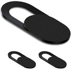 [3 Pack] Slide Webcam Cover Ultra Slim 0.027inch Web Camera Cover Compatible with Computer, Dell HP Lenovo Laptop, iMac, MacBook Pro, Smartphone, Slider Camera Blocker Protect Privacy Securtiy-Black