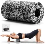 EVEREST FITNESS Foam Roller - 30 cm (11.9 inches) - Medium Hardness Massage Roller for Muscles - Yoga Pilates Back Muscle Rollers with Carrying Bag - in Black/White