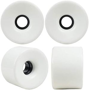 RaceBon Roues de Skate Longboard 60mm Dureté 78A Roues de Croisière Polyuréthane Roulements 608 et Entretoises Jeu de 4 (Blanc)