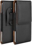 moex Plug Case Compatible with Motorola Moto G22 Case with Belt Clip, Mobile Phone Belt Bag Made of Vegan Leather, Mobile Phone Case for Inserting, Foldable Flip Protective Case, Black