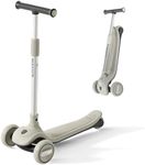 BEIESTATE 3 Wheel Scooter for Kids 3-18,4 Adjustable Heights, Innovative Lean-to-Steer Lock Switch for Balance, No Assembly, Foldable, 3 LED Wheels, 200+ lb Load for Family Bonding,Premium Engineering