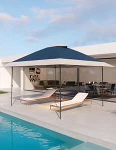 Garvee 13x13FT Pop Up Gazebo,Canopy Tent Outdoor Patio Gazebo,Tent for Party,Wedding,Outdoor Dining,Backyard(Navy Blue+Hemp Grey)