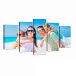 LZIMU Custom Canvas Prints with Your Photos 5 Panel Personalized Wall Art Customized Family Portrait Picture Framed Ready to Hang (Frame, 8x14inx2-8x18inx2-8x22inx1)