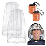 2 Pieces Mosquito Head Net, Nylon Face Net Mesh,Mesh Bug Net for Outdoor Hiking Camping Climbing Fishing and Walking (Gray)