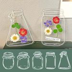 Krinisou Dried Flower Bookmark Making Kit, 20pcs Easy DIY Transparent Bookmarks, Clear Jars Stickers Set with Instructions Large Size(Pressed Flowers Excluded)