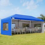 Quictent Privacy 10x20 ft Easy Pop up Canopy Tent Instant Folding Party Tent Gazebo with Sidewalls & Roller Bag 100% Waterproof-6 Colors (Navy Blue)