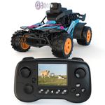 RC Truck with Camera, 2.4GHz Remote Control Car with 2.4" LCD Screen & 60° Adjustable Camera, Live Video, APP/Remote Control, 2 Speeds, Rechargeable Off-Road RC Vehicles, Gift for Adults and Kids