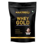 NAKPRO Gold Whey Protein Concentrate 1kg Coffee | 25.5g Protein, 5.6g BCAA | Trustified Certified 100% Authentic Supplement Powder & No Adulteration | Fast Absorbing Whey Protein Powder