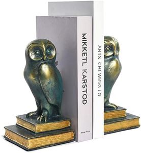 Kakizzy Book Ends for Shelves, Owl Decorative Bookends Bronze Bird Book Stopper Unique Kids Book Holders with Anti-Slip Base Luxurious Bookends for Kids Rooms Office Home Decor(Bronze)