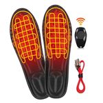 Heated Insoles, Thermal Insoles with Remote Control for Men and Women, Rechargeable Foot Warmers, 3-Level Temperature Setting, Winter Outdoor Thermal Insoles, Heat Sole