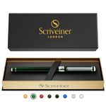 Scriveiner British Racing Green Rollerball - Stunning Luxury Rollerball Pen, Chrome Finish, Schmidt Ink Refill, Best Roller Ball Pen Gift Set for Men & Women, Professional, Executive Office, Nice Pens