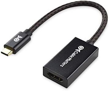 Cable Matters Braided USB C to HDMI 4K Adapter in Matte Black Aluminum for iPhone 15 Pro Max Plus, MacBook, XPS, Surface Pro and More - Support 4K 60Hz, 2K 144Hz and HDR