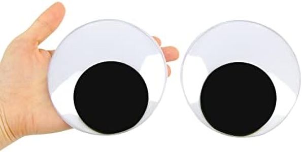 LOMIMOS 2Pcs Black Wiggle Googly Eyes with Self-Adhesive,10 cm/3.94 in,for DIY Craft Decoration