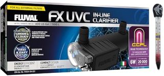 FX 6 Watt UVC in-Line Clarifier by Fluval - for Filters with 5/8" or 1" ID Hose - includes Magnetic Thermometer - when purchased from Canadian Fullfilmens ONLY!