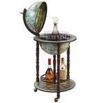 Design Toscano Sixteenth Century Cielo Replica Globe Bar Liquor Cabinet, 91.5 cm, MDF, Blue