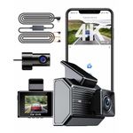 AMAGICAR Smart Dash Camera 4K Full HD, Smart Dash Camera for Cars, Front & Back Camera, Built-in WiFi & APP Control, Support Internal Power Supply & Cigarette Lighter Power Supply (AMCAR7 DVR)