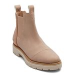 TOMS Women's Skylar Chelsea Boot, Warm Taupe Synthetic Nubuck/Matte Woven, 5 UK