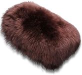 Andalus Brands Pure Australian Sheepskin Fluffy Car Center Console Cover, Luxurious Non-Shedding Furry Arm Rest Cover for Car, Versatile for All Seasons, Mocha - (11.47" X 6.3")