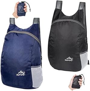 Feibmir 2 Sacs à dos pliables ultra légers, sacs à dos de randonnée résistants à l'eau, sacs à dos pliables pour hommes, femmes, enfants, voyageant en camping en plein air à vélo