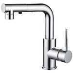 CREA Kitchen Tap with 3 Function Sprayer, Pull Out Kitchen Mixer Tap, 360° Swivel Kitchen Sink Tap, Single Handle Sink Tap for Bathroom or Kitchen, Chrome