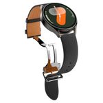 Spigen Enzo Genuine Leather Band Designed for Samsung Galaxy Watch 7 44/40mm, FE 40mm, 6/5/4 44/40mm, Classic 6 47/43mm, 5 Pro 45mm, 4 Classic 46/42mm, 3 41mm, Active 1&2 Band - Black