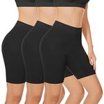 SIHOHAN Womens Slip Shorts Comfortable Short Pants Ultra Soft Seamless Long Briefs for Under Dresses Leggings and Yoga Sports(3Black,M)