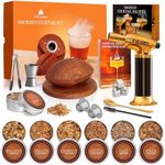 SJEhome Cocktail Smoker Kit with Torch, 6 Flavors Wood Chips, Rugby Shaped Bourbon Whiskey Smoker Infuser Kit, Old Fashioned Drink Smoker Kit, Birthday Whiskey Gifts for Men, Dad, Husband (No Butane)