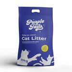 Purple Tails Canada Cat Litter – 10Kg Natural Bentonite Cat Litter with Activated Carbon – Odour Control and Highly Absorbent Litter for Cat