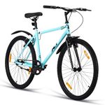 XCi Epic Hybrid Bike, 26-Inch Tires, Single Speed, Rigid Suspension, V-Brakes, Youth 12+ Years, 17-Inch Ultra Light Steel Frame, Aqua Blue
