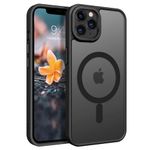 GUAGUA iPhone 11 Pro Max Case,Magnetic Matte Case [Compatible with MagSafe] [20W Super Magnetic] [Military Grade Shockproof] Slim Non-Slip Skin-friendly Translucent Back iPhone 11 Pro Max 6.5",Black