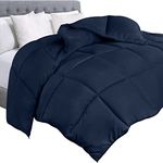 Utopia Bedding Comforter Duvet Insert - Quilted Comforter with Corner Tabs - Box Stitched Down Alternative Comforter (King, Navy)