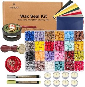TRINIDa Wax Seal Stamp Kit with 24 Colors 624 Beads for Wedding Invitations