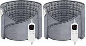 Heat Pad for Back Pain Relief Electric Heating Pads with 6 Temperatures Soft Detachable Heat Pad for Man Women (Pack of 2)