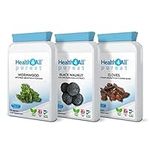 Health4All Wormwood, Black Walnut, Cloves Digestive Dewormer Detox Cleanse for Humans Set 3x90 Capsules. Vegan. Purest - no additives detox supplement