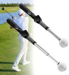 Retractable Golf Training Aid, Golf Swing Trainer, Golf Swing Training Aid, Golf Alignment Sticks, Golf Grip Training Aid for Indoor Practice Warm-up Strength, Golf Flexibility (Black)